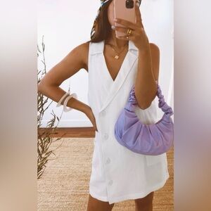 Show Me Your MuMu White Blazer Style Sleeveless Mini Dress